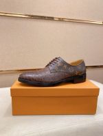 LV Brown calfskin Leather Shoes-LV Man Business Leather Shoes